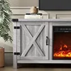 Fireplace TV Stand with Two Barn Doors and Storage Cabinets for Televisions 58 Inch, 4