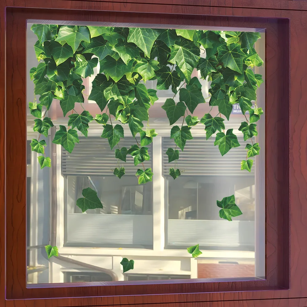 Small Fresh Green Vine Glass Window Home Landscaping Decoration Electrostatic Uv Window Sticker window stickers