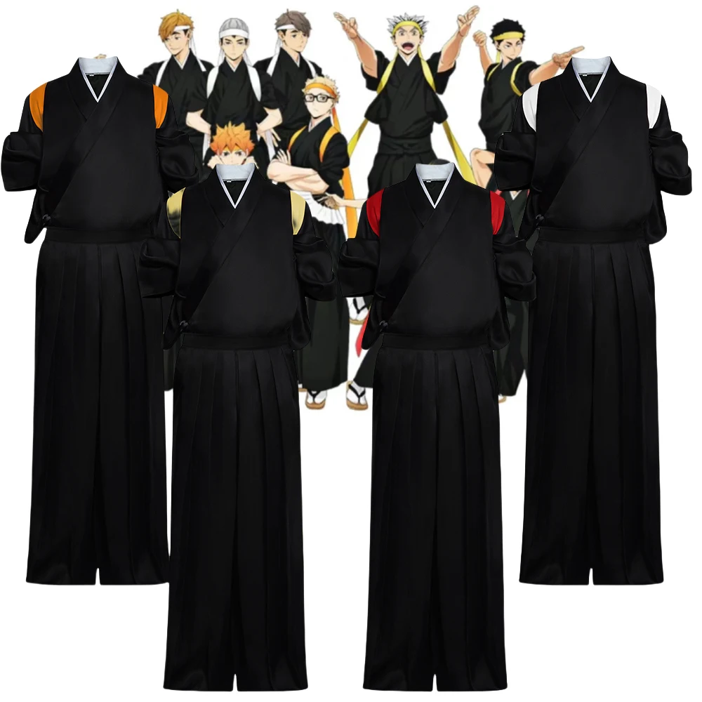 

Shoyo Hinata Cosplay Anime Haikyuu Cosplay Costume Black Outfit Wig Pants Top Uniform Kimono Halloween Costumes for Men Women