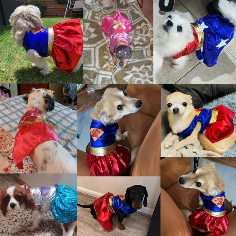 Pet Dog Dress Halloween Super Claw Skirt Cat Princess Dress Up Outfit Chihuahua Yorkie Party Funny Cosplay Clothes Pet Costume