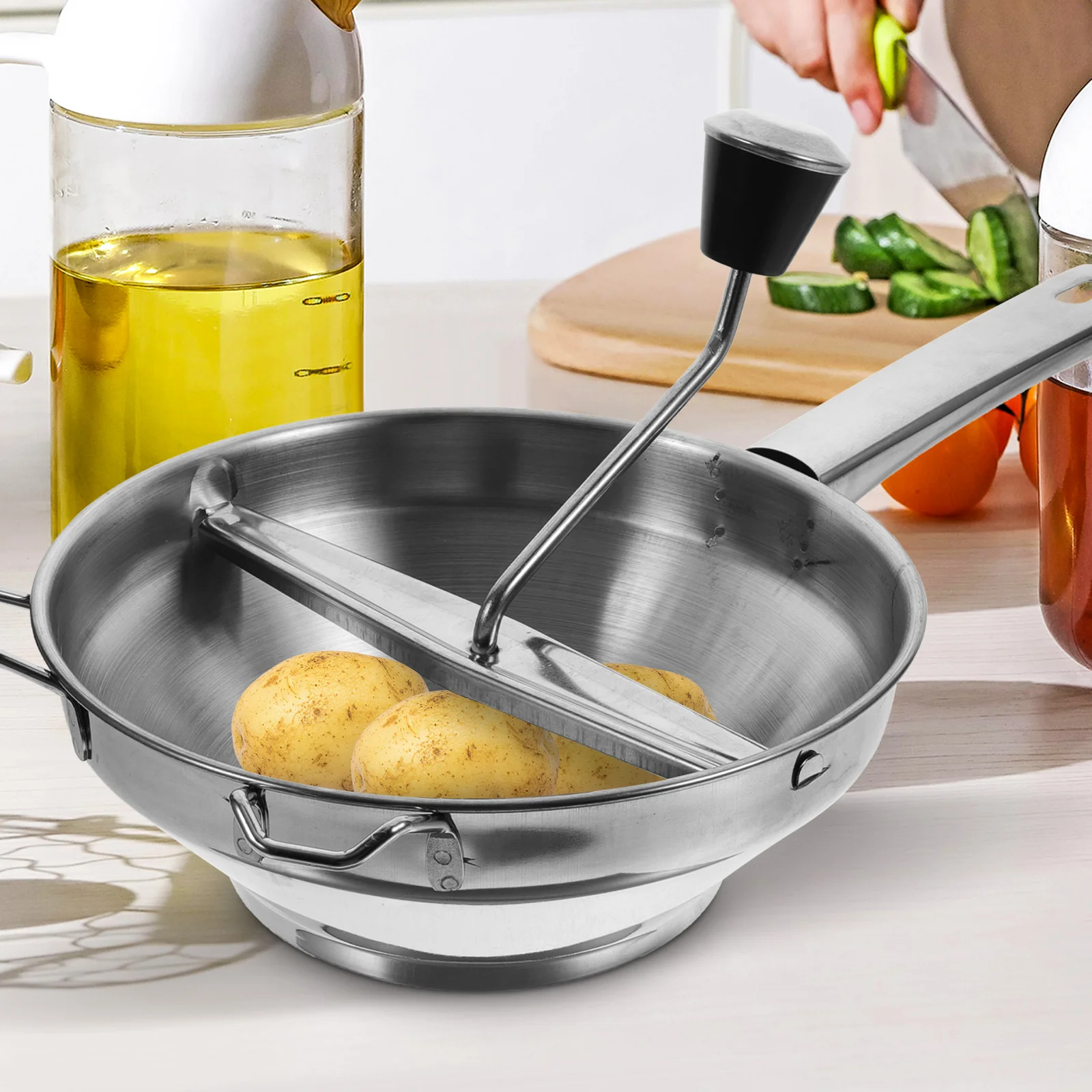 Presse-purée Manuel En Silicone - Mini Format, Anti-adhésif, Couleur Aléatoire | Pour Pommes De Terre, Légumes, Fruits