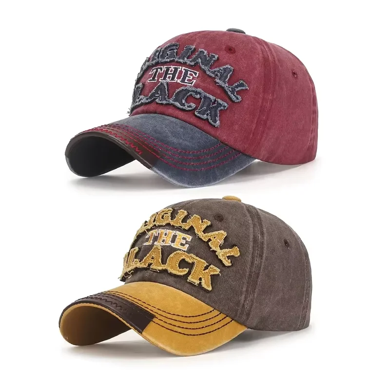 Cotton Coated Outdoor Sports Baseball Cap with Embroidered Black Letter Patch - Sunscreen Sunshade Hat