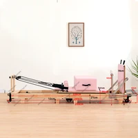 Folding Pilates Reformers machine Yoga studio Training gym Fitness oak wood Foldable Pilates bed home use pilates equipment 4