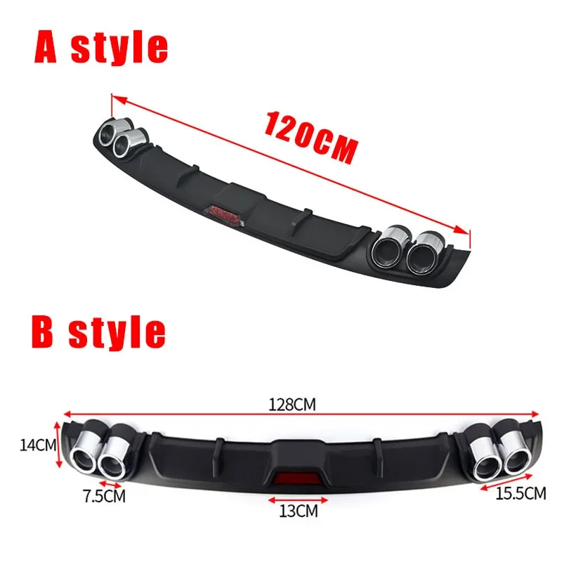 Car Bumper Spoiler Universal Rear Bumper Spoiler Rear Lip Spoiler Car ABS Diffuser 120-128CM