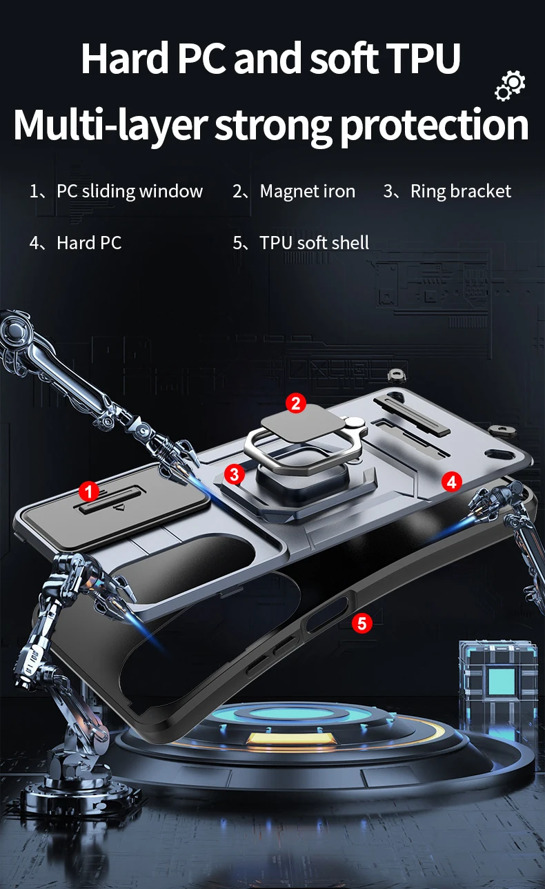 Armor Stossfest Hülle Fir OPPO A60 A79 4G Schutzhülle Ring Magnéithalter Coque Fundas Capa_voghion.com