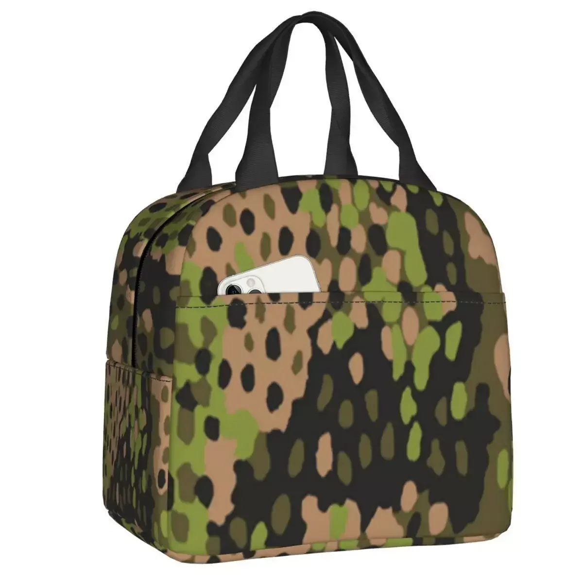 

Камуфляжная изолированная сумка-тоут для ланча WW2 для Германии, военный Камуфляжный охладитель для еды, термобокс для ланча для детей и школьников