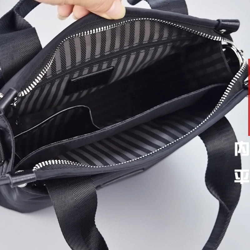 Casual Oxford Cloth Men's Briefcase Vertical Nylon Canvas Shoulder Bag Business Handbag Soft Handle for Young Men - 4