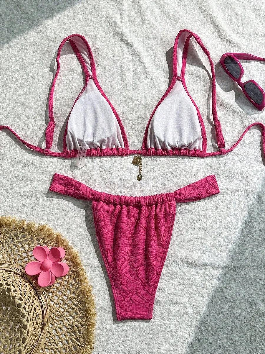 XS - L Printed High Cut Bikini Women Swimwear Female Swimsuit Two-pieces Bikini Set Brazilian Bather Bathing Suit Swim Beachwear 2