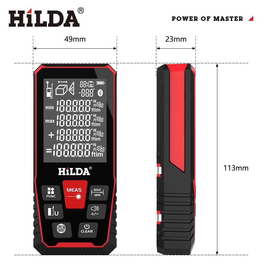Laser Rangefinder Distance Meter Laser Tape Measure 100M/120M Building Measure Device