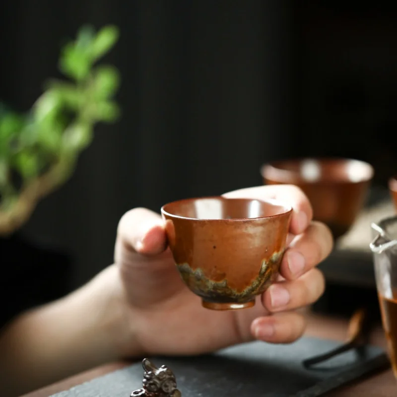 

Глазурованная чашка для дрова ручной работы, керамическая чашка Цзиндэчжэнь, чайный сервиз, чашка для дегустации чая, чашка для дегустации чая Zhiye, индивидуальная чашка для запекания в печи
