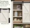 Toilet Storage Cabinet, Farmhouse Storage Cabinet Over Toilet with Sliding Barn Door & Adjustable Shelves,Living Room,White 4