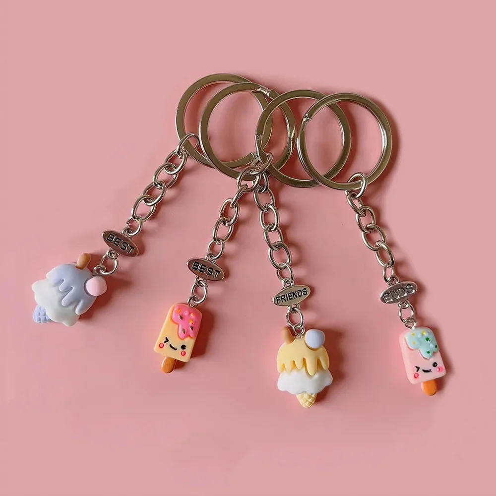 Lovely Resin Dessert Food Keychain For Women Bag Decoration