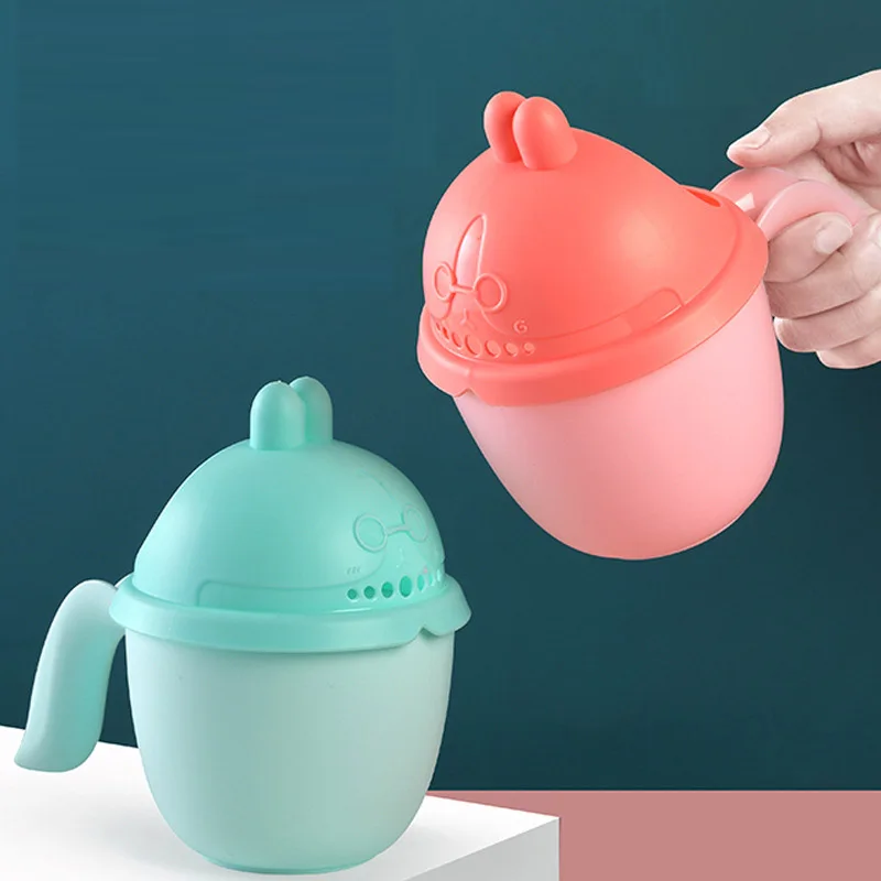 Baby Bath Tool Cute Cartoon Baby Bath Caps Toddle Shampoo Cup Children Bathing Bailer Baby Shower Spoons Child Washing Hair Cup Kids Bath Tool