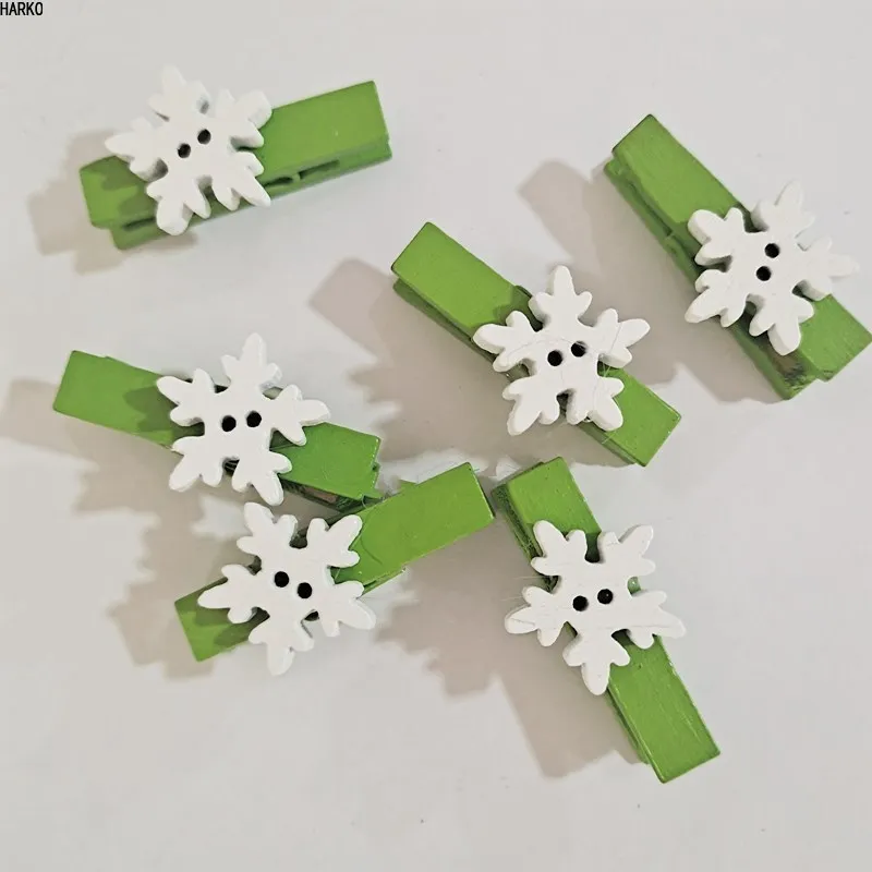 10pcs Christmas Wooden Clips New Year Party Decoration Photo Wall Clip DIY Christmas Ornaments for Home Xmas Tree