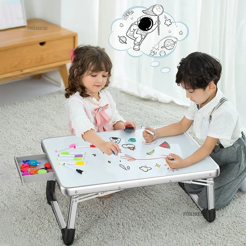 Foldable Children's Tables Simple Multi-function Computer Desk Home Drawing Board Tables Children's Writing Desk Bed Study Table