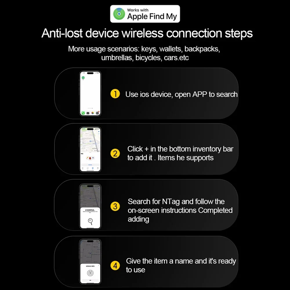 Bluetooth GPS Tracker Smart Tag Airtag Work with Apple Find My APP ITag Locator Air Tags Pet Key Finder for iOS Pet