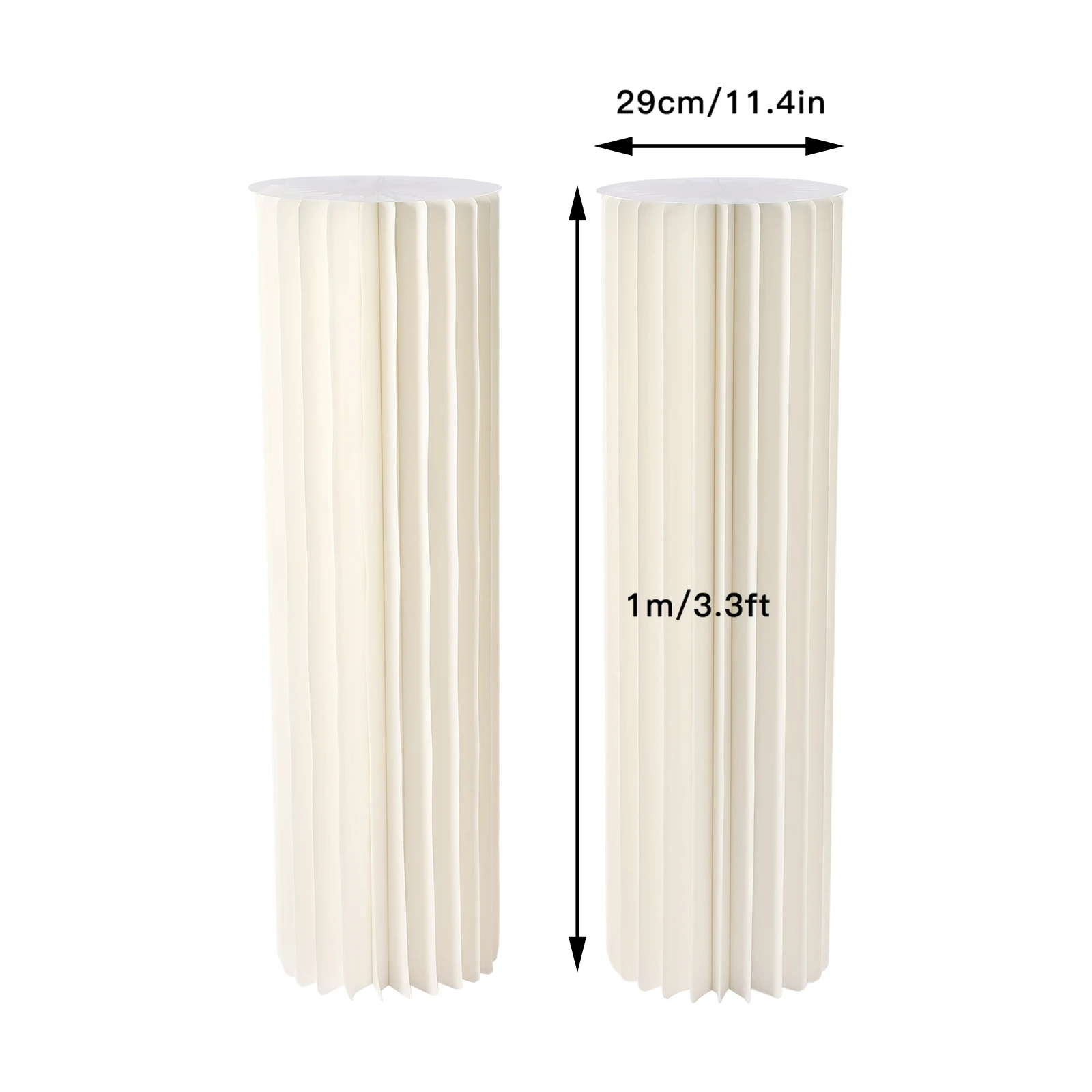 4 Vasi Portafiori In Cartone A Forma Di Colonna - Pieghevoli, Bianchi, Altezze 40/60/80/100 Cm, Per Matrimoni E Feste - 2