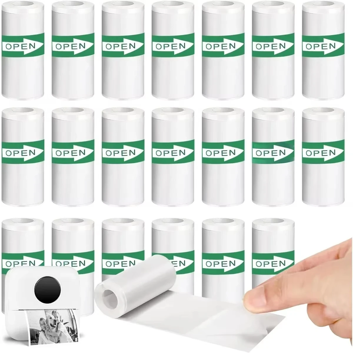 20PCS Thermal Sticker Paper Self-adhesive Printer Paper Mini Printer Photo Labels for Photos Notes 5.7 x 2.5cm