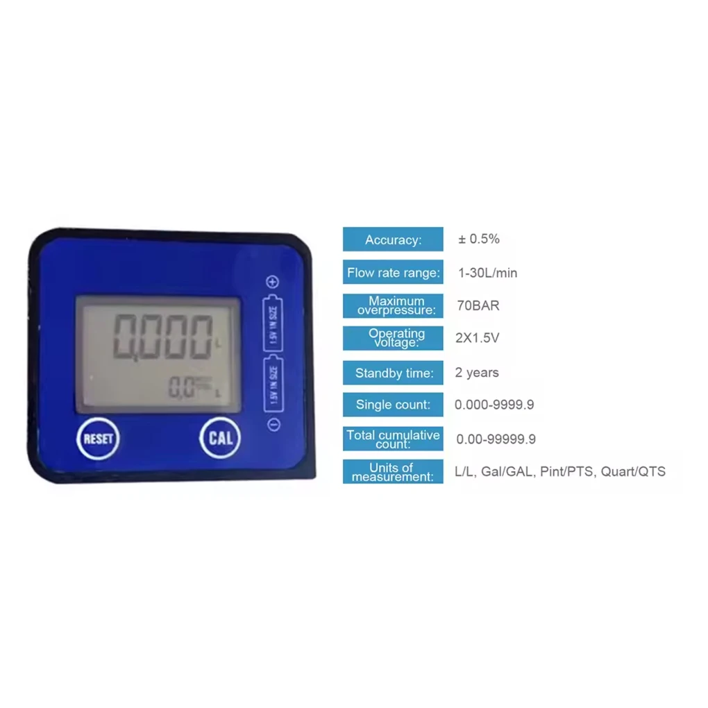 G1/2 Electronic Gear Flow Meter DN15 High Precision LCD Display Flowmeter Flow I