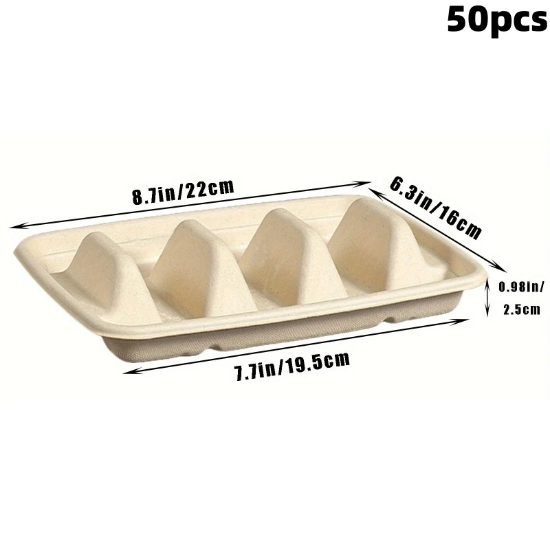 50pcs takeout box Disposable taco stand Mexican taco box tray can be kitchen home packing