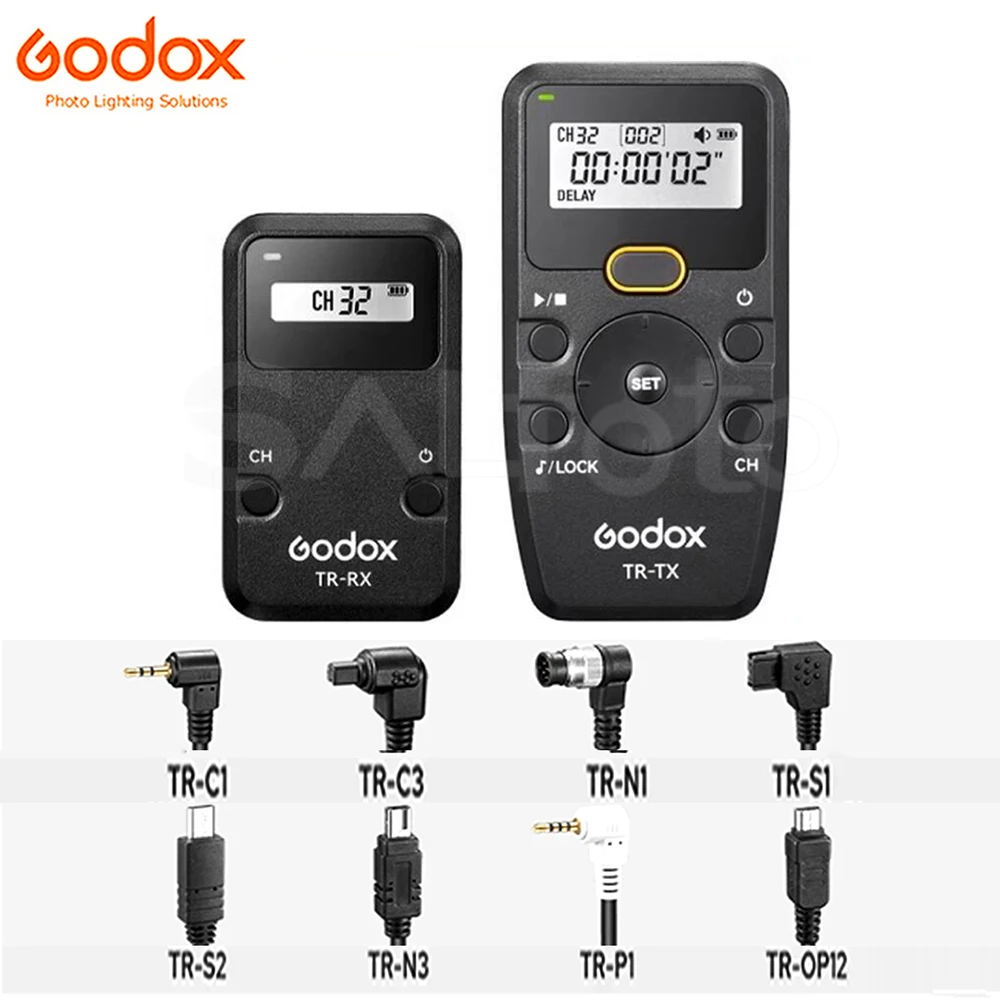Godox Tr-C1 C3 N1 N3 S1 S2 P1 Op12 Telecomando Timer Wireless 2.4Ghz Tr-Tx Rx Per Canon Nikon Sony Olympus Panasonic Pentax