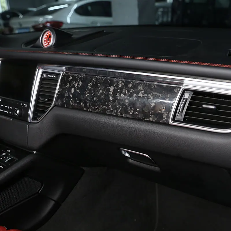 100% Real Carbon Fiber Car Styling Center Console Gear Shift Panel Side  Decoration Frame Trim Sticker for Porsche MACAN 2014-2020 Auto Interior