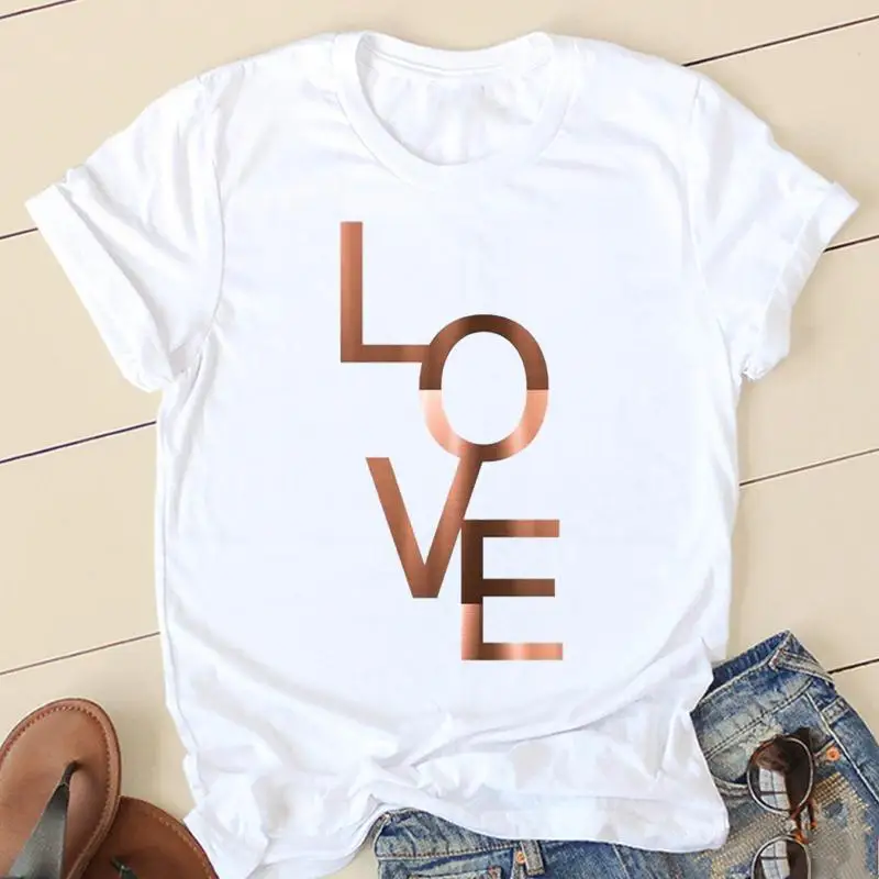

Cartoon Love Print Female Tshirts Casual Harajuk Unisex Short Sleeve T Shirt femme Tees HipHop Women T-shirt Tops Streetwear