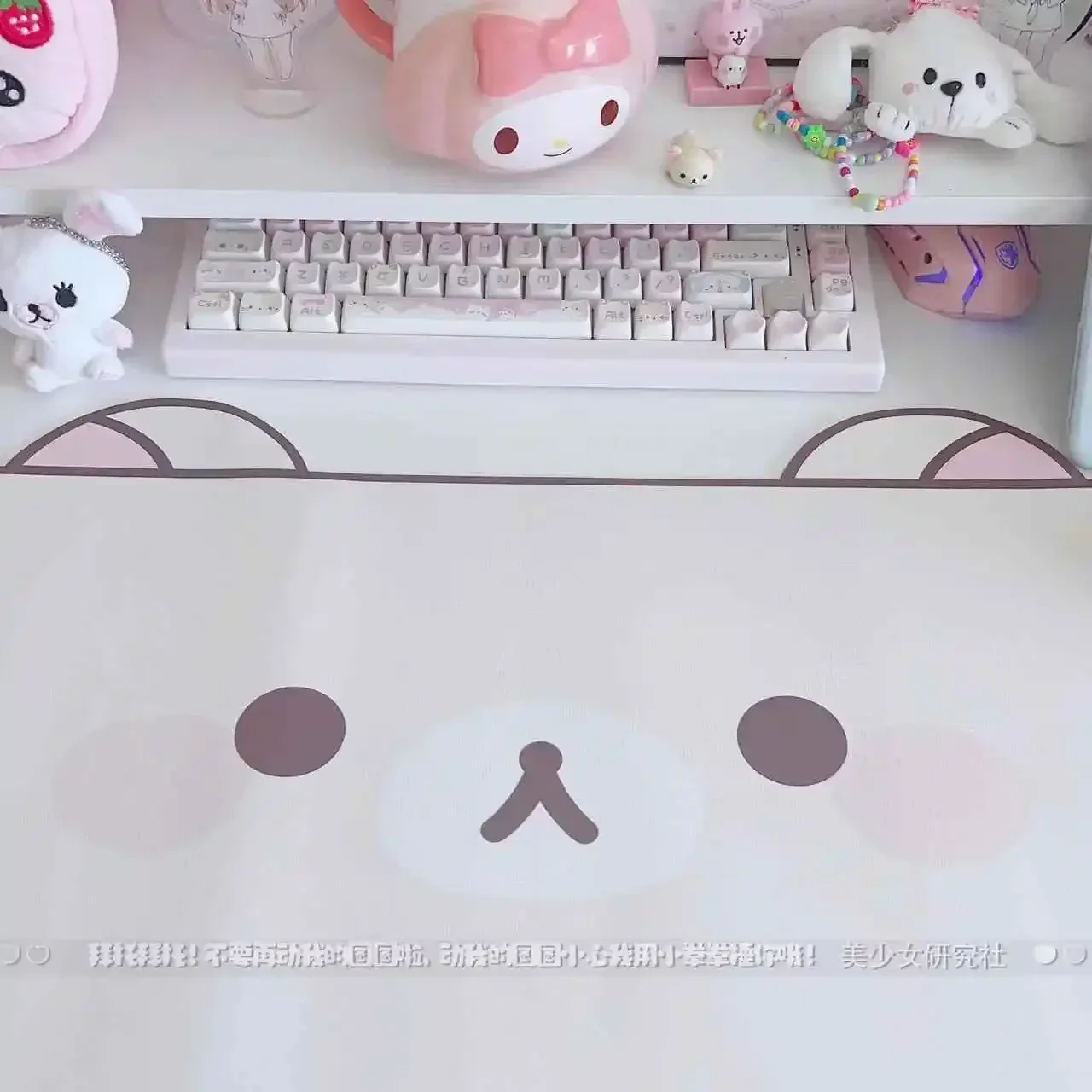 thumbnail image 2 of Pink Girl Mouse Pad PU Leather Waterproof Anti-slip Office Study Desk Mat Large Size Cute Computer Keyboard Pad Placemats - 7 2 of 10