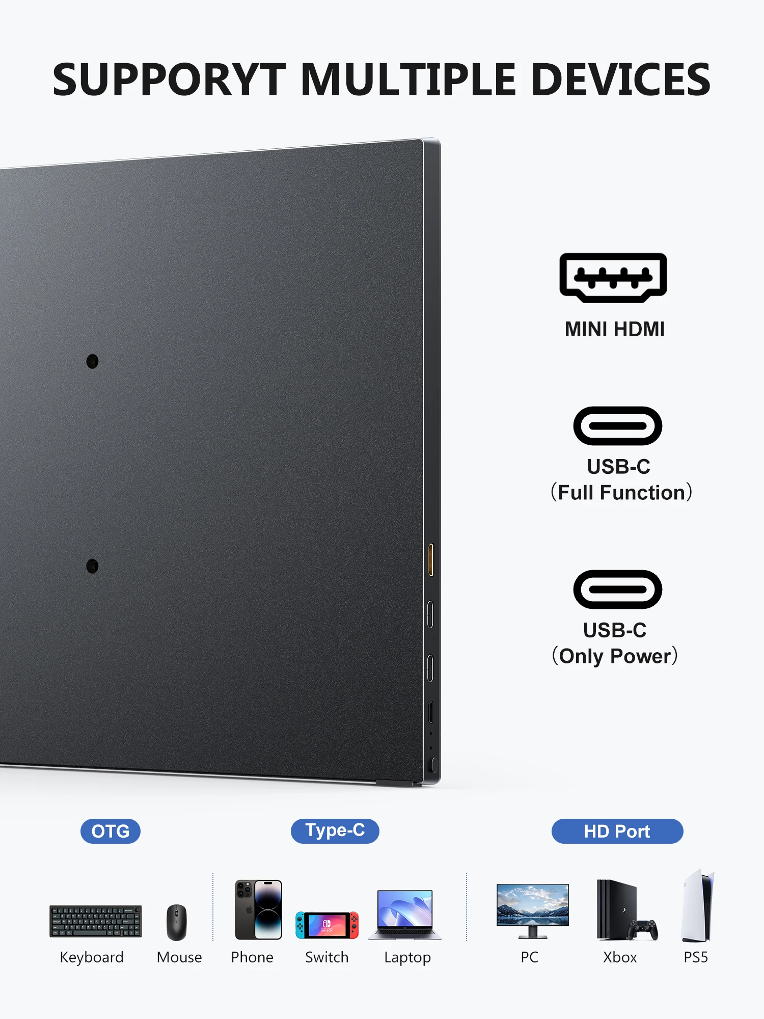 Amoudo 15.6 بوصة شاشة محمولة 1920x1080P تمديد عرض...