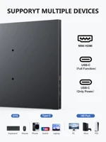Amoudo 15.6 Inch Portable Monitor 1920x1080P  Extend Display IPS LCD Panel Penhole Stand VESA USBC Mini HDMI Mobile Display - Image 5