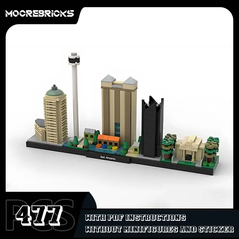 

Creative Architectural San Antonio Skyline Building Blocks Bricks MOC City Street View Model Collection Display Toys Gifts