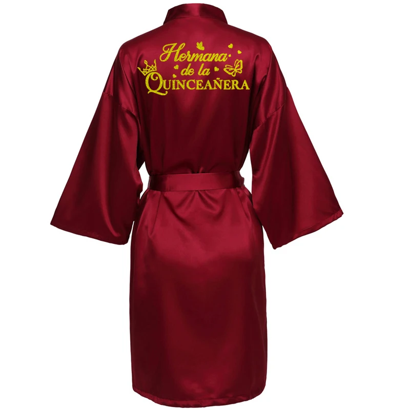 Princess Sweet 15 Years Girl Birthday Party Robes Quinceanera Robe Mis XV Bathrobe Silkly Nightgown