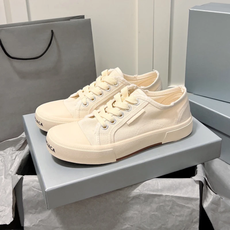 

High Top Canvas Shoes 2023 Summer Vintage Casual Breathable Couple Tie Up Low Top Dirty Shoes