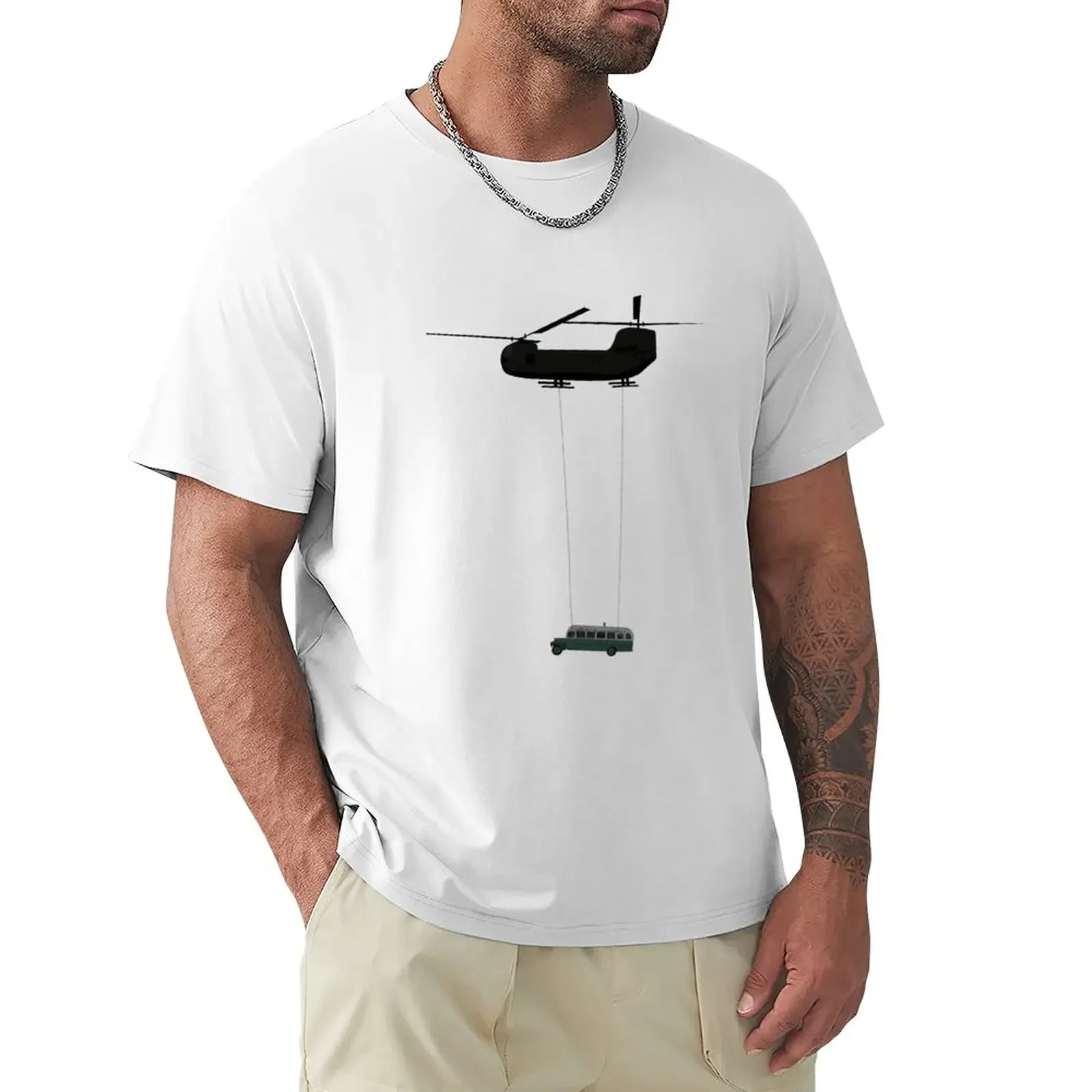 

Into the Wild Helicopter Bus 142 T-Shirt animal prinfor boys aesthetic clothes Men's cotton t-shirt