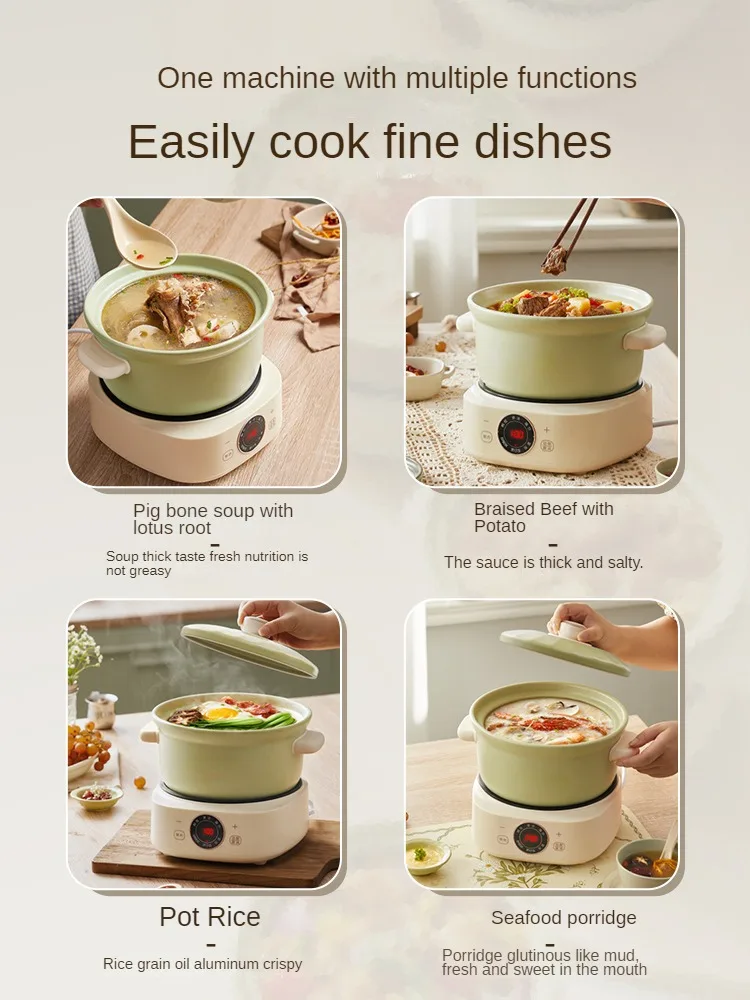 220V 3L Electric Slow Stewer Household Ceramic Automatic Health Preserving Pot Multi Cooker Soup Porridge Stewing Machine 6