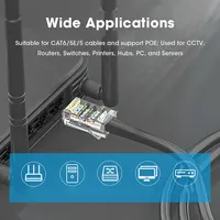 ZOERAX CAT5e CAT6 Connector RJ45 Modular Plug ตัวเชื่อมต่อเครือข่าย 50μ Gold-Plated 1.1 มม.ปลายรูสําหรับสาย Ethernet 6