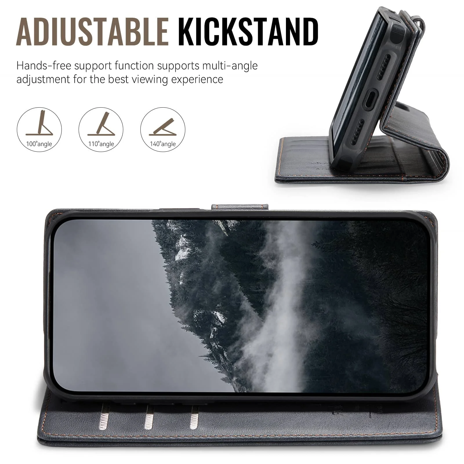 Deluxe Detachable Wallet Case - 2-in-1 Flip Folio Card Holder with RFID Protection and Shockproof Kickstand
