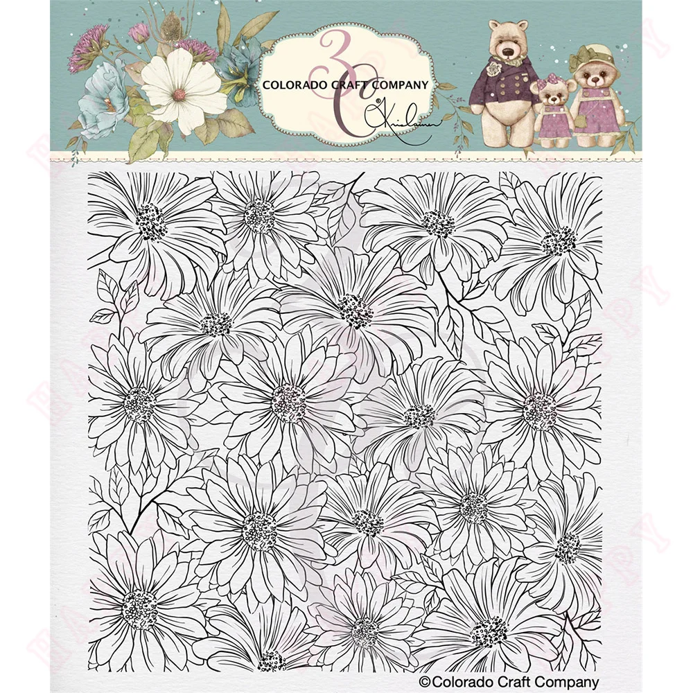 

Daisy Background Silicone Stamps Diy Scrapbook Diary Decoration Embossed Paper Card Album Craft Template New Arrival 2024