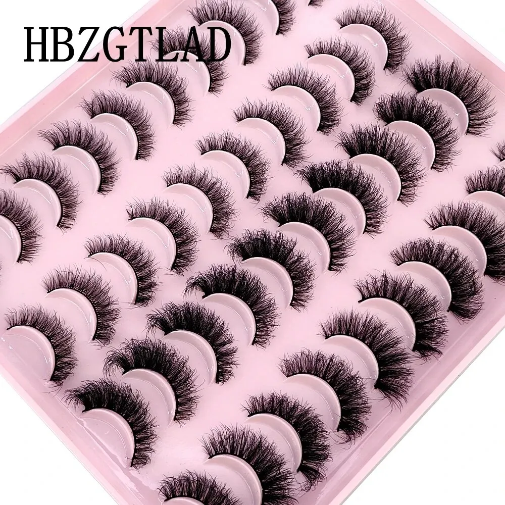 20 Pairs Natural False Eyelashes - 3D Mink