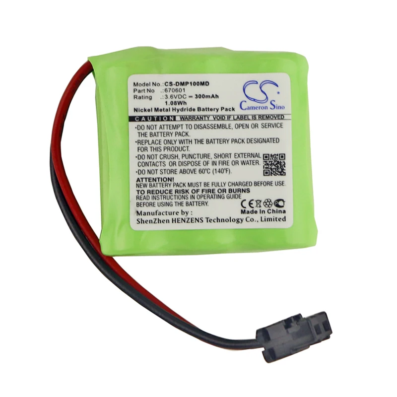 GreenBatteryPower CameronSino 300mAh 3.6V 1.08Wh Medical Ni-MH Battery for Dentsply  670601 Maillefer Propex Locator