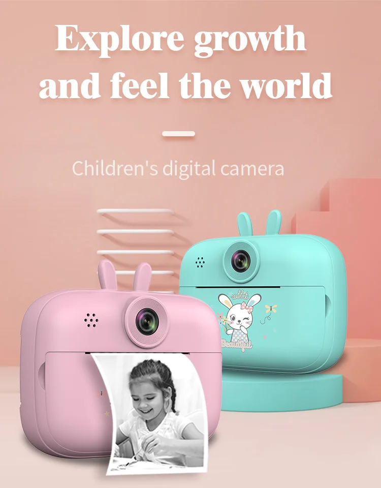 Thermal Photo Video Print Camera Front Back Dual Thermal Inkless Hd Photo Video Cartoon Mini Kids Camera Boy Girl Birthday Gift 17 Thermal Photo Video Print Camera Front Back Dual Thermal Inkless Hd Photo Video Cartoon Mini Kids Camera Boy Girl Birthday Gift