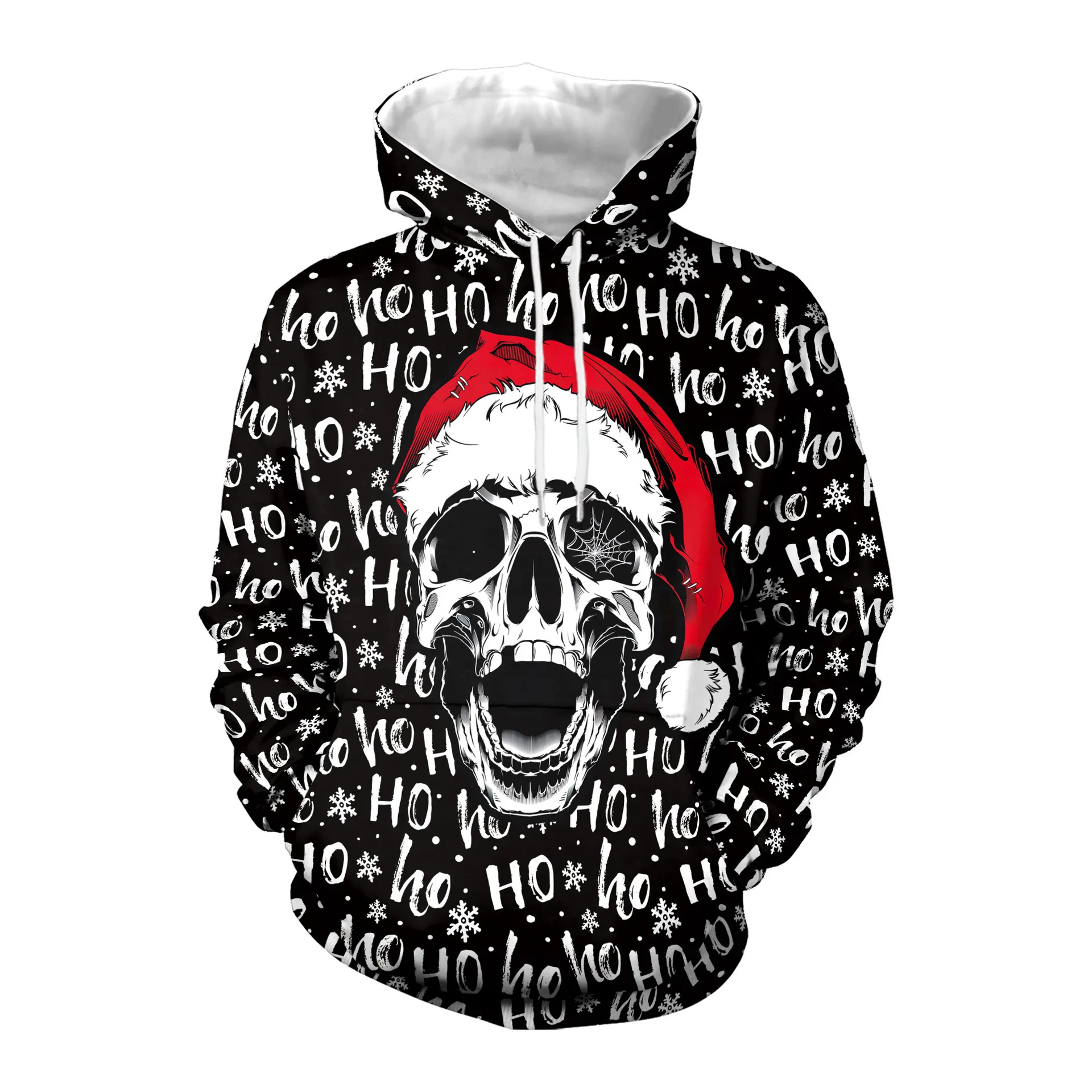 

NEW Christmas Letter Skull Hoodies 3D Printed Hooded Sweatshirt Casual Men's and Women's Street Hoodie Pullover Kids Home tops