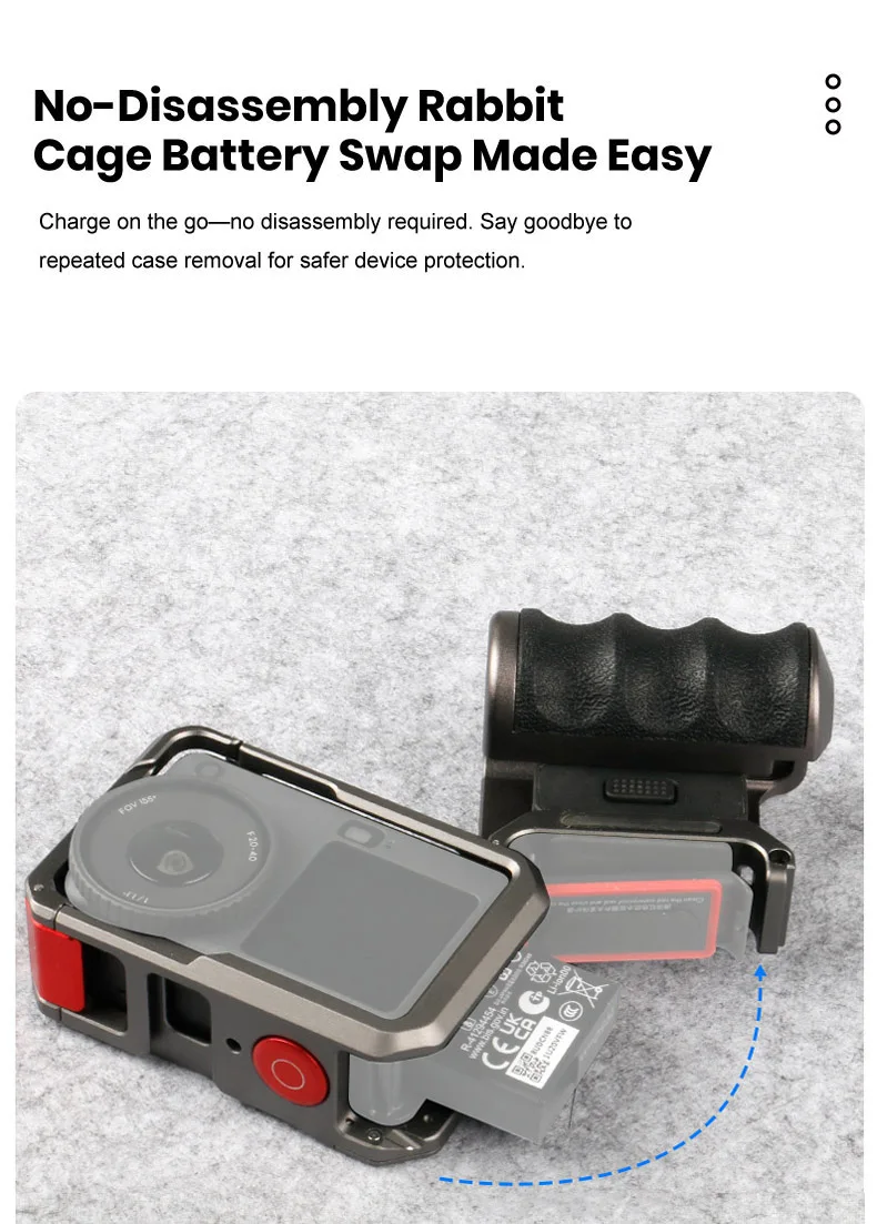 Metall-Kamerakäfig für DJI Osmo Action 6 Rahmen-Kamera Handgriff-Halterung Kaltschuh-Halterung Fotografie-Griffhalterung – Detail 9