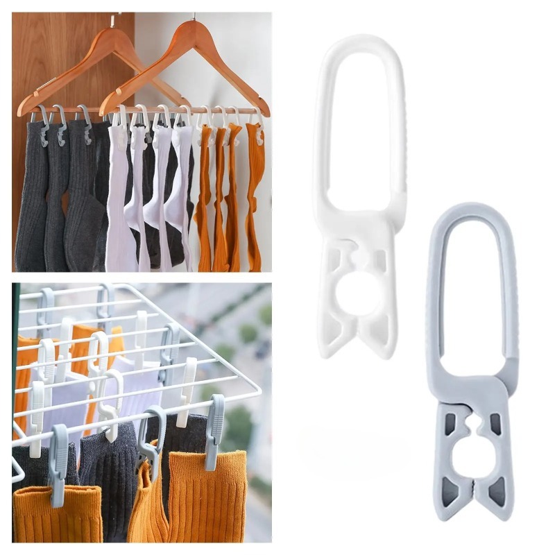 3/6pcs Multifunctional Sock Hangers Underwear Hangers Portable Garter Fastener Clips for Ladies Men Over Knee Socks Pads Ties