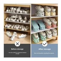 2Pcs Shoe Stacker Adjustable Shoe Slots Organizer Shoes Slots Space Saver Double Deck Rack Holder for Closet Organization Hot 2