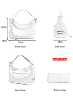 Zency-Sac Hobo en Cuir group pour Femme, Sac à Main à Pompon Blanc, Sac à Bandoulière Rouge Classique, Sac à Main initié Lady, 100%, 2024 3