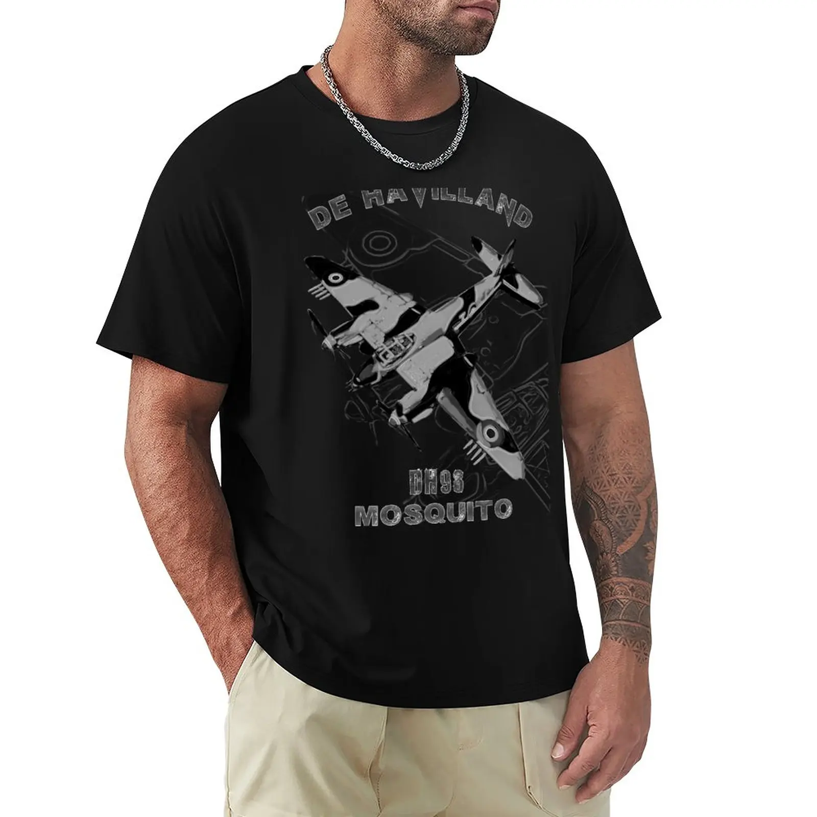 

DeHavilland Mosquito Vintage BritishAircraft T-Shirt sports fans korean fashion mens workout shirts