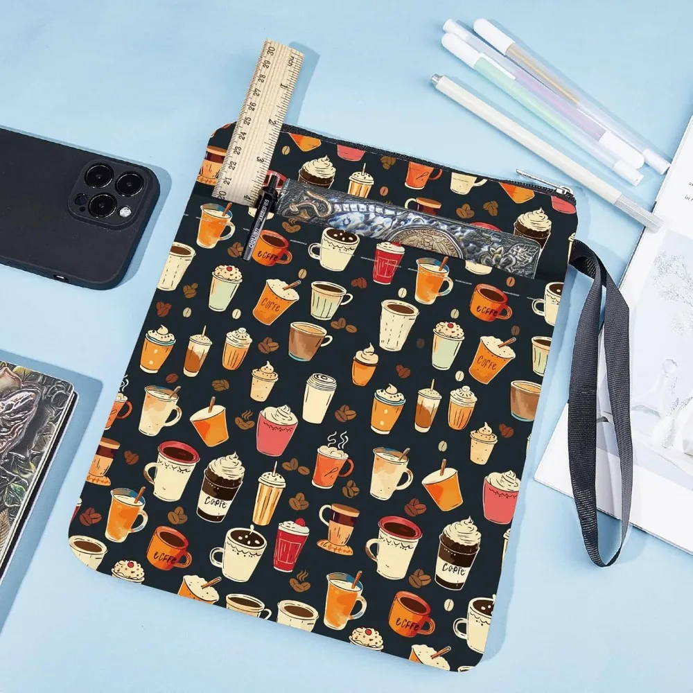 Coffee Book Covers Book Protector Book Sleeve for Paperbacks Washable Fabric Cloth Book Cover with Zipper and Extra Sleeve - 5
