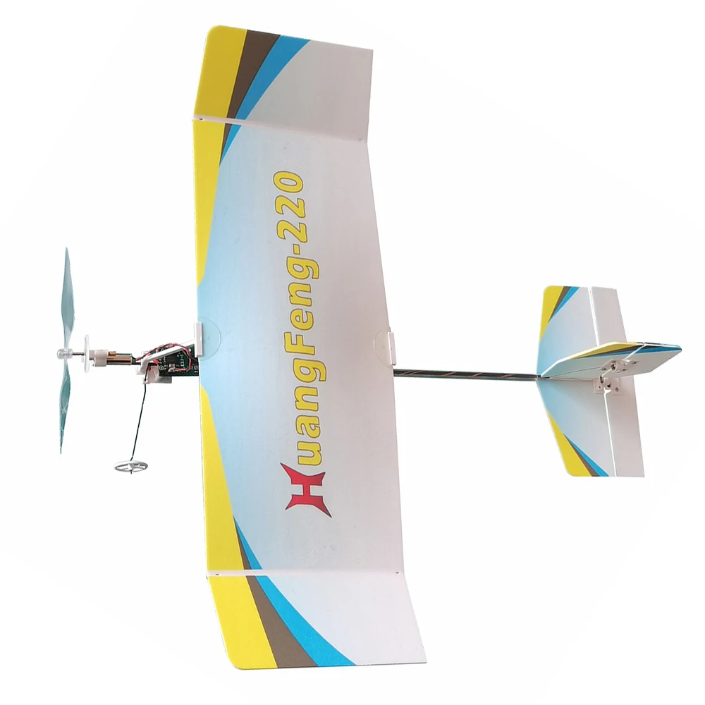 HuangFeng-220 Wasp Popular Science Version Remote Control Ultra-low Speed Glider Indoor Aircraft Model KIT/KIT+Motor 3