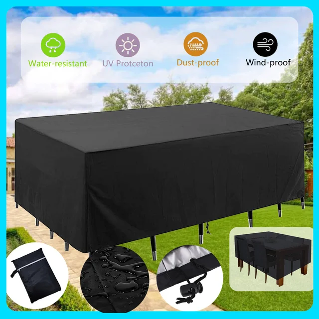 Outdoor Furniture Dust And Waterproof Cover Cloth OxfordCloth Garden Furniture Cover, Courtyard Sofa Table And Chair Cover 1